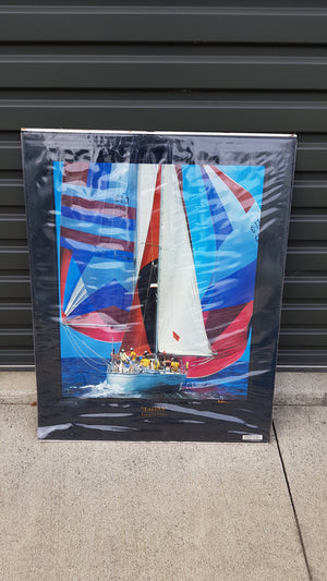 Vintagepickers aged Poster , Talina , Racing Yacht ,Beken of Cowes Marine Photography.