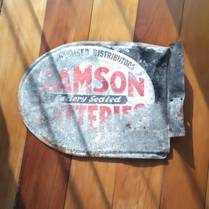 Vintagepickers Tin advertising sign - Sampson Batteries signage